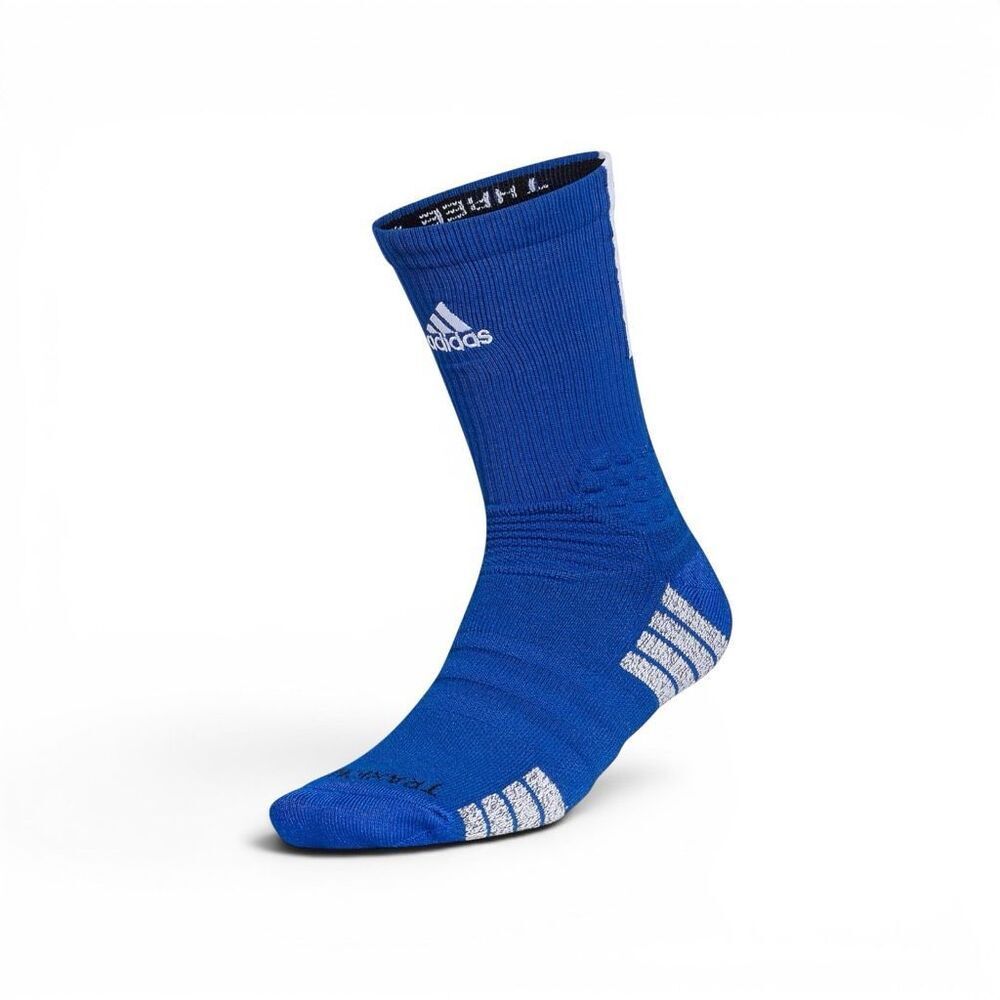 Adidas Blue White Creator 365 Maximum Cushioned Crew Socks Basketball Sz M NWT